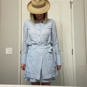 Halston Heritage Linen Shirt Dress